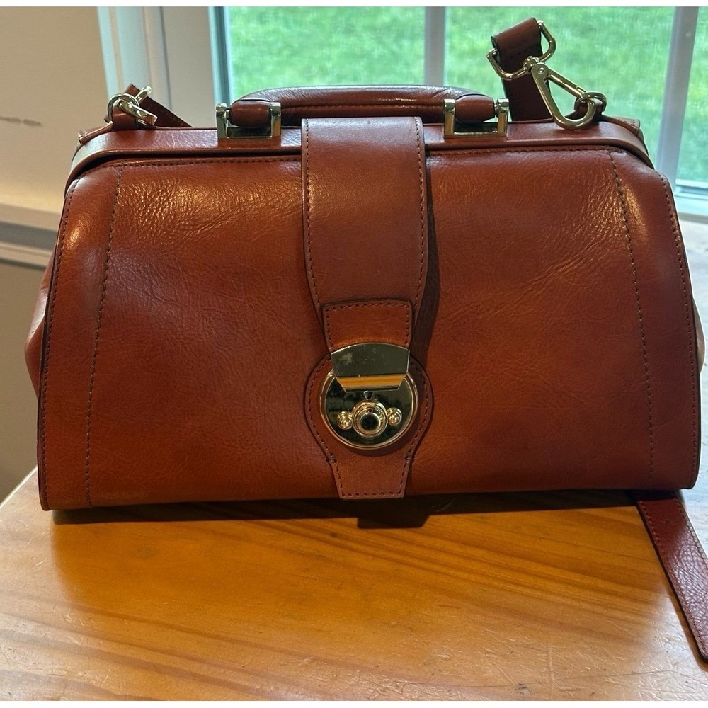 Divina Firenze Genuine Leather Handbag Brown Chelsea or Shoulder Bag Italy